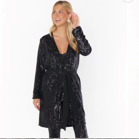 plus size Show Me Your MuMu Black Cardigan Sweater with tie belt size 3x - Picture 1 of 11